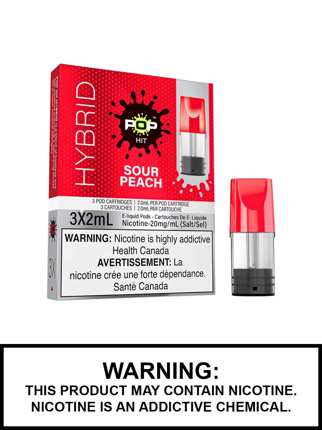 STLTH Pop Pods, Sour Peach by Pop Vapor, Vape360 Canada