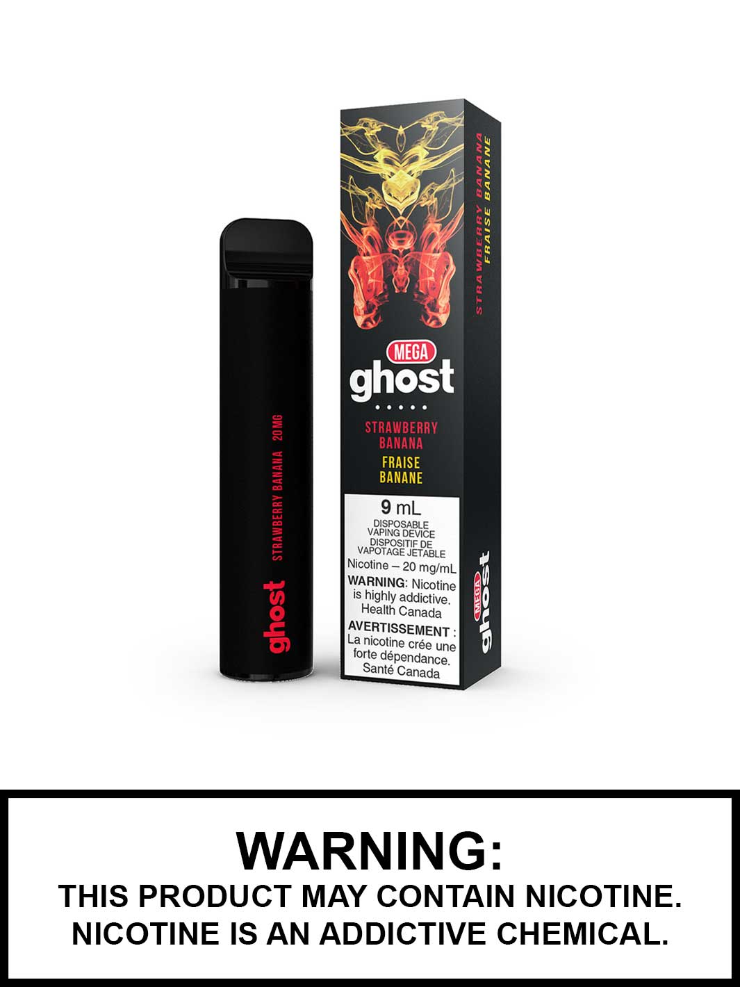Strawberry Banana Ghost Mega Disposable Vape Canada, Fruit eJuice, Vape360