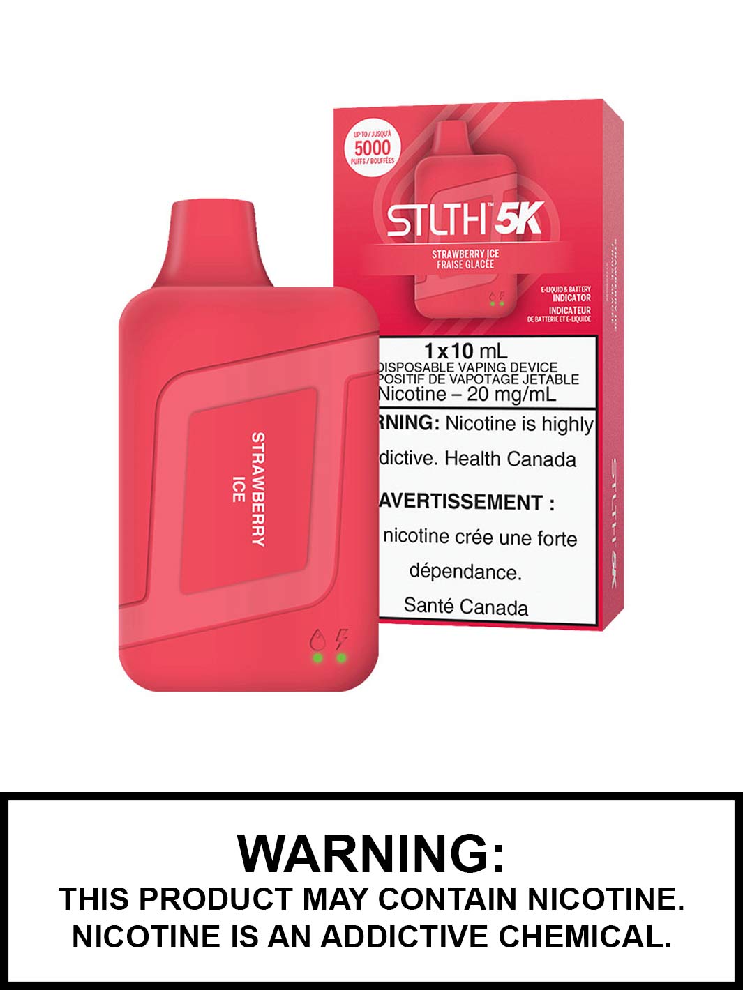 Strawberry Ice STLTH 5K Disposable Vapes by STLTH Vape, Disposable Vape Canada, Vape360