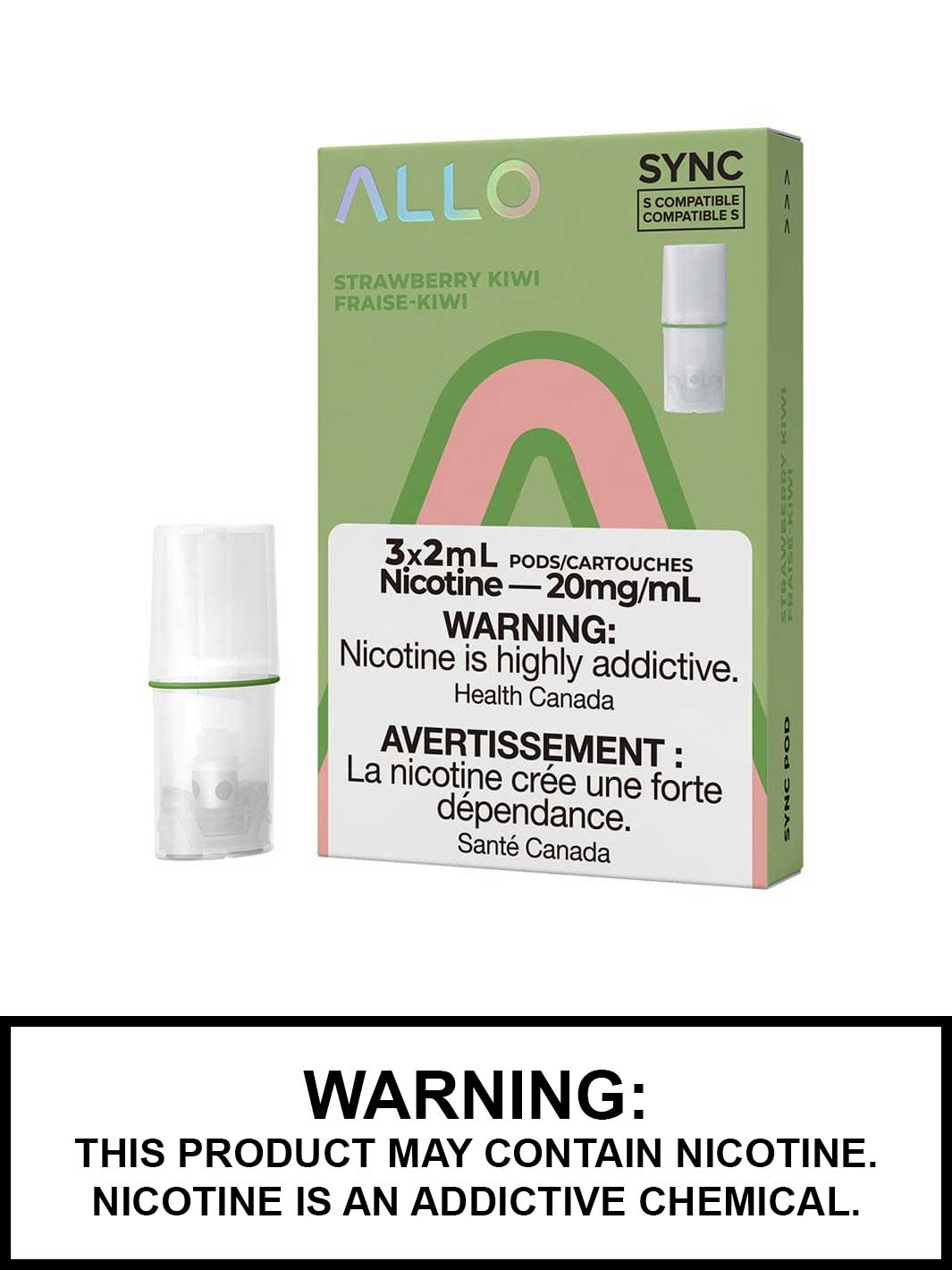 Strawberry Kiwi Allo Pods, STLTH Compatible Pods Canada, Vape360