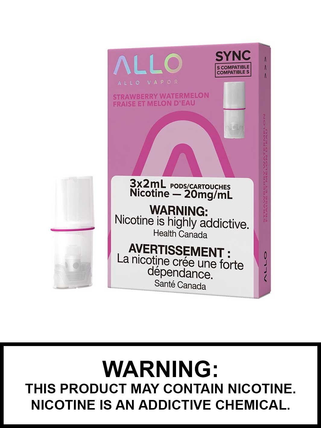 Strawberry Watermelon Allo Pods, STLTH Compatible Pods Canada, Vape360