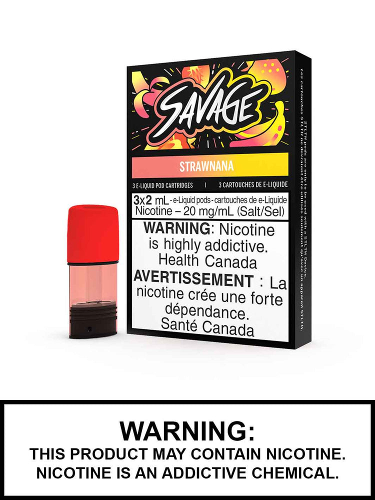 Strawnana by Savage STLTH Pod Pack, STLTH Flavours Canada, Vape360
