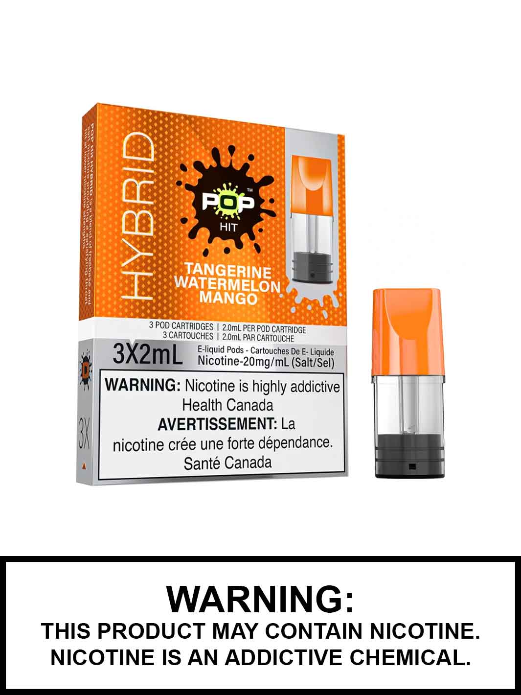 STLTH Pop Pods, Tangerine Watermelon Mango by Pop Vapor, Vape360 Canada