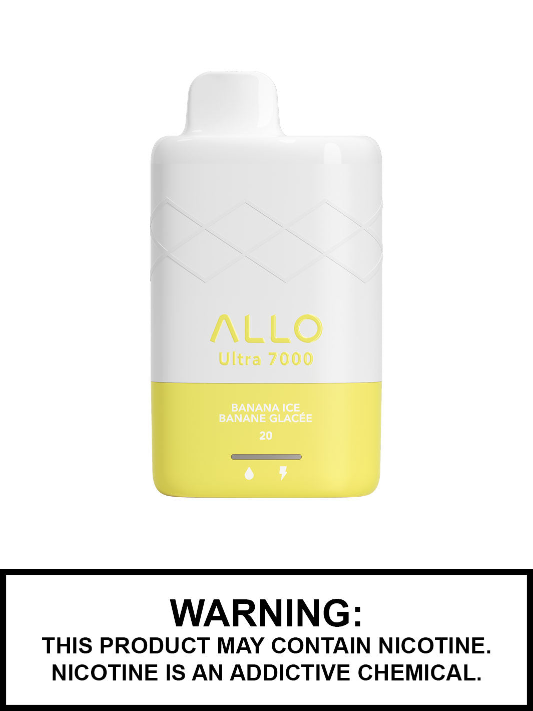 Banana Ice Allo Ultra 7000 Disposable Vape, Allo 7000, Allo Vapor, Vape360 Canada