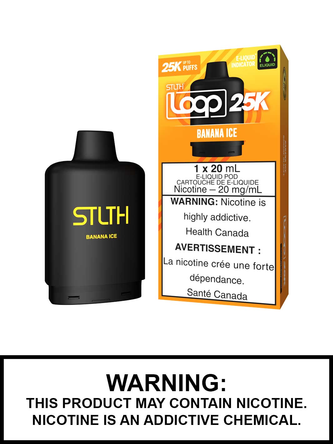 Banana Ice STLTH Loop 25K Pods, STLTH Vape, Vape360 Canada