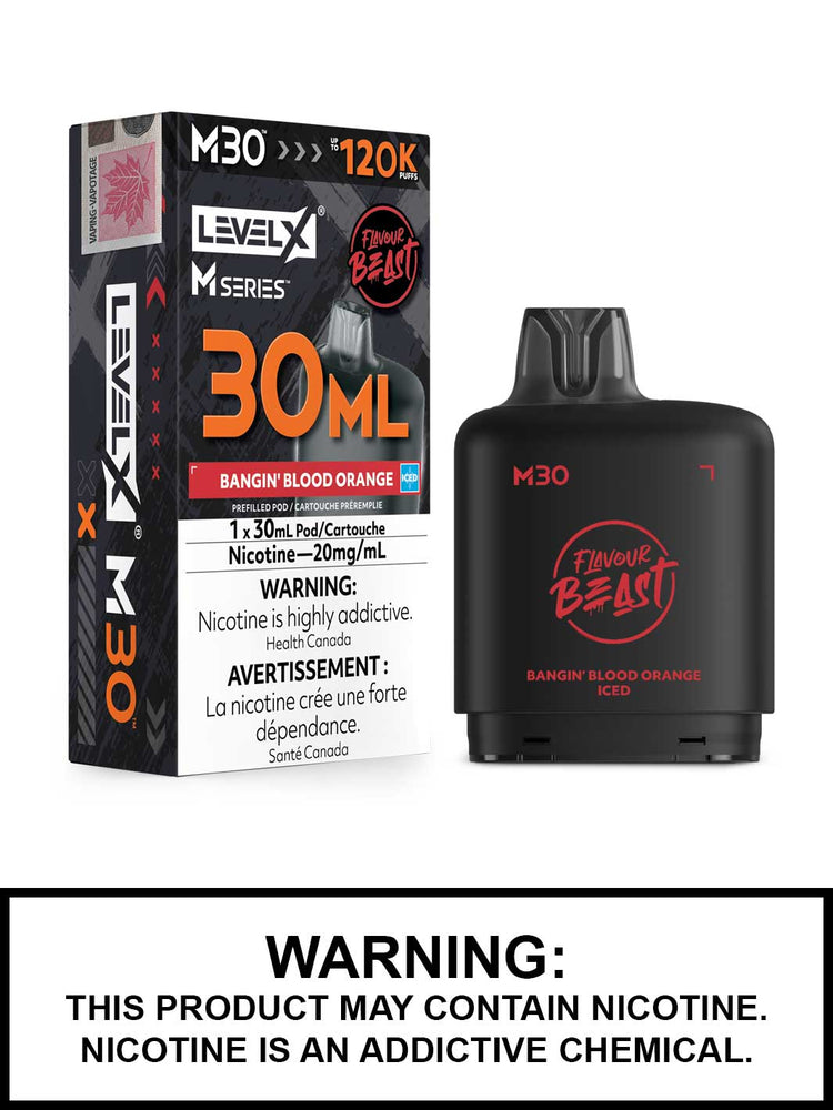Bangin Blood Orange Iced Level X M Series Pods, M30 Pod 120K Puffs