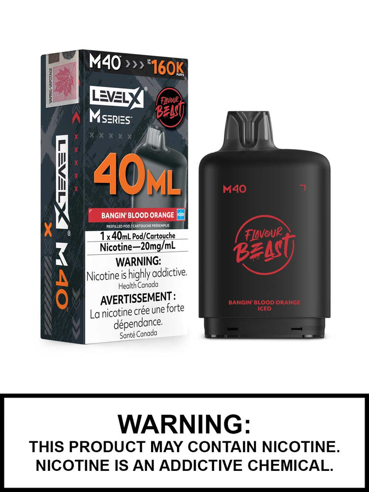Bangin Blood Orange Iced Level X M Series Pods, M40 Pod 160K Puffs