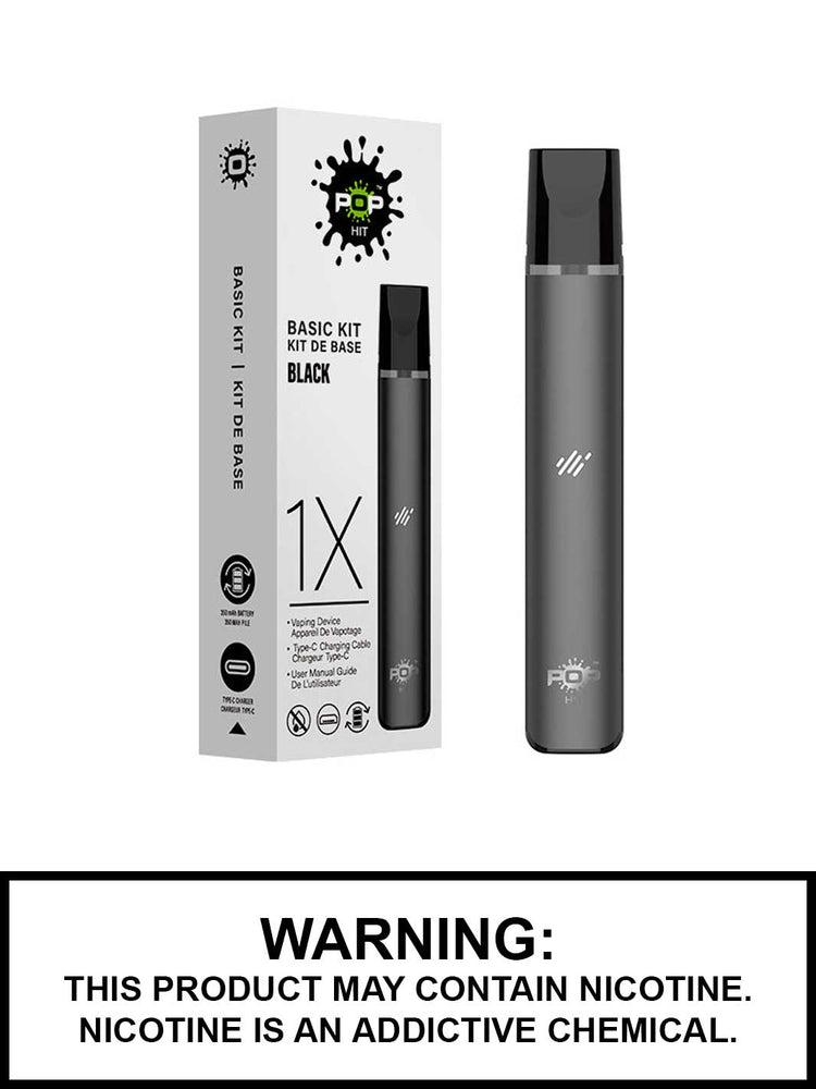 Black Pop Hit 2.0 Basic Kit Pod Vape, Pop Pods