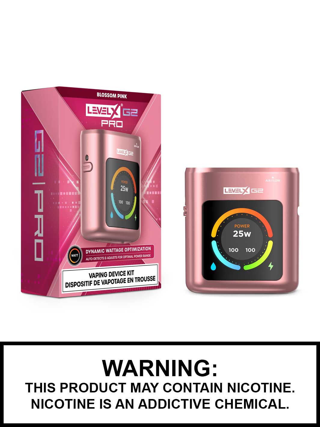 Blossom Pink Level X Boost G2 Pro Device, Level X Battery, Vape360 Canada