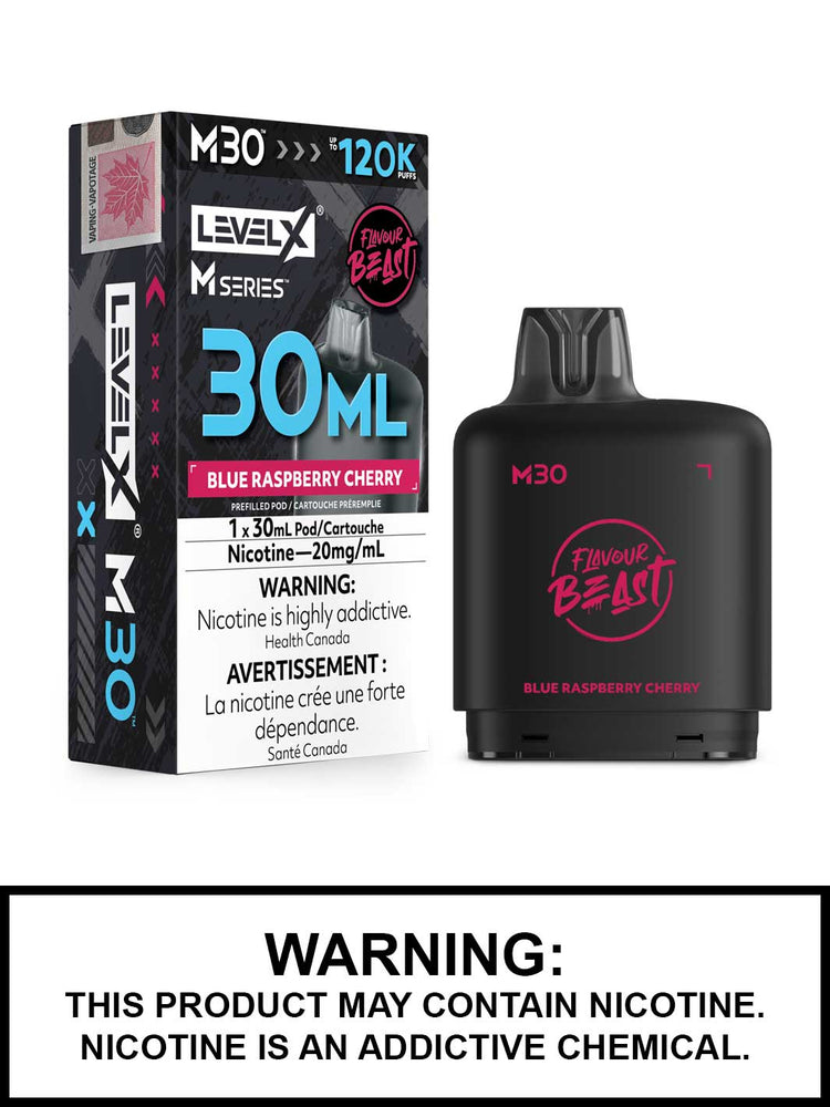 Blue Raspberry Cherry Level X M Series Pods, M30 Pod 120K Puffs