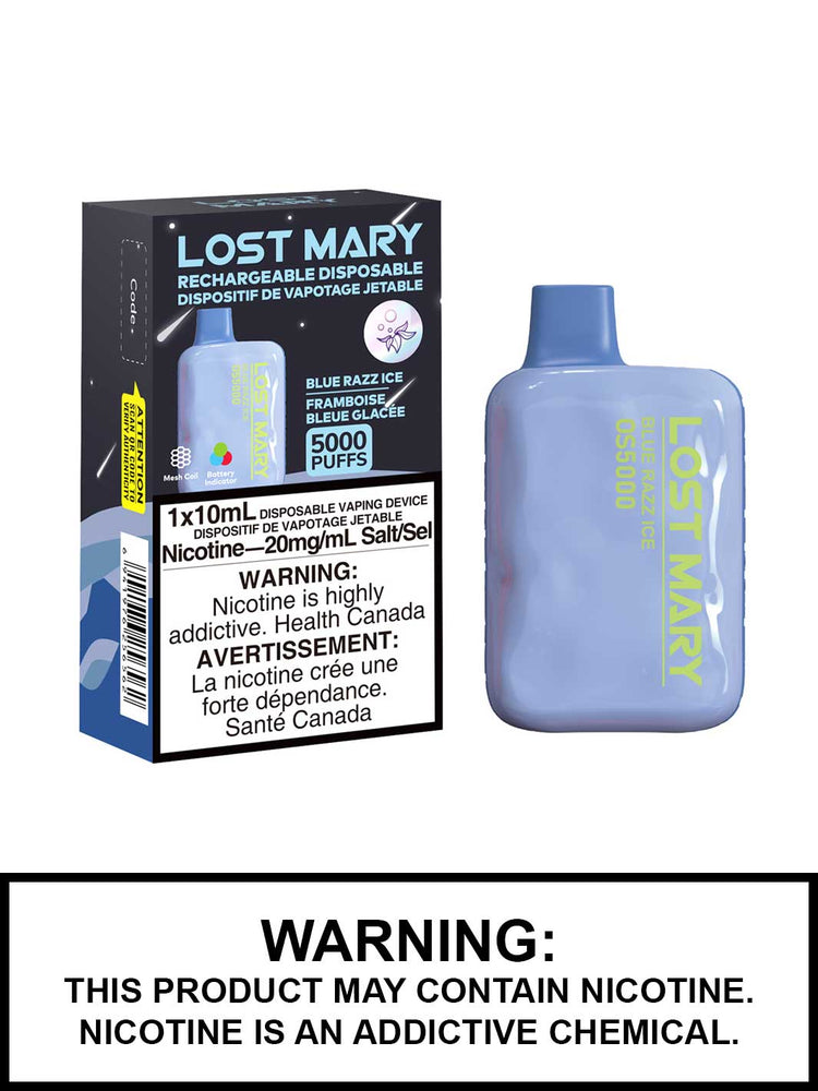 Lost Mary OS5000 Disposable Vape, Lost Mary Vape, Blue Razz Ice Vape Juice, Vape360 Canada