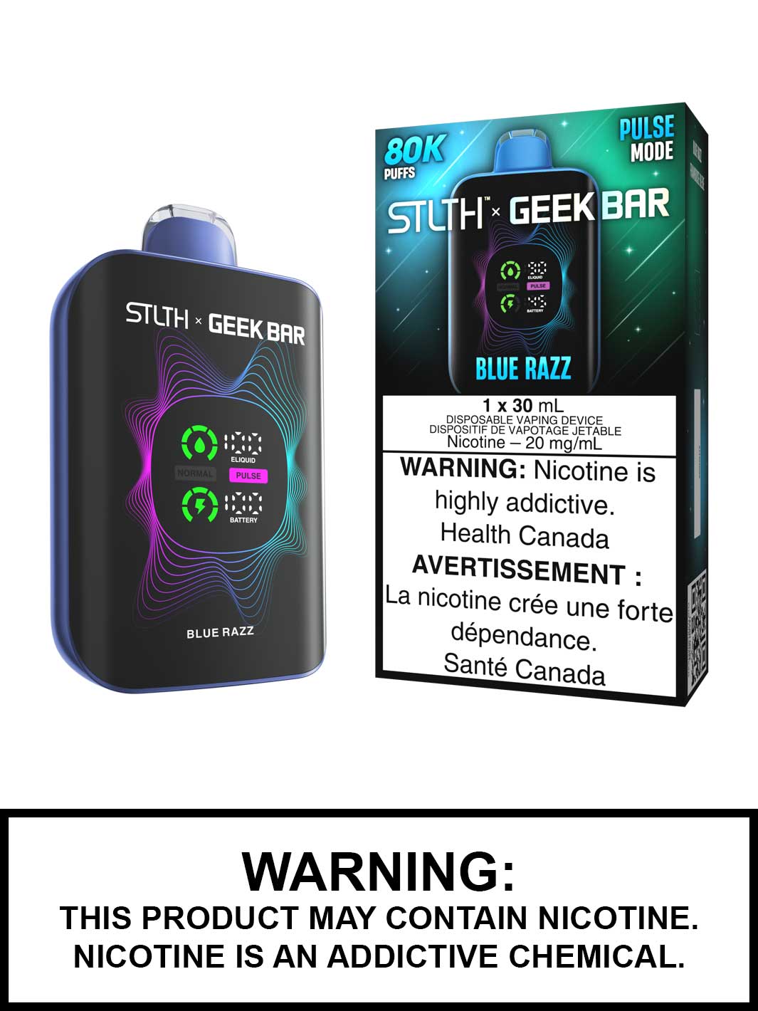 Blue Razz STLTH x Geek Bar Disposable Vape, Geek Bar Pulse Canada, Vape360