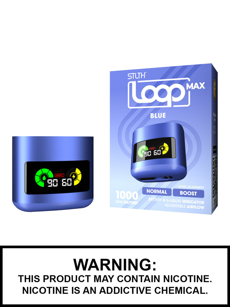 Blue STLTH Loop Max Battery, 1000mAh STLTH Vape.