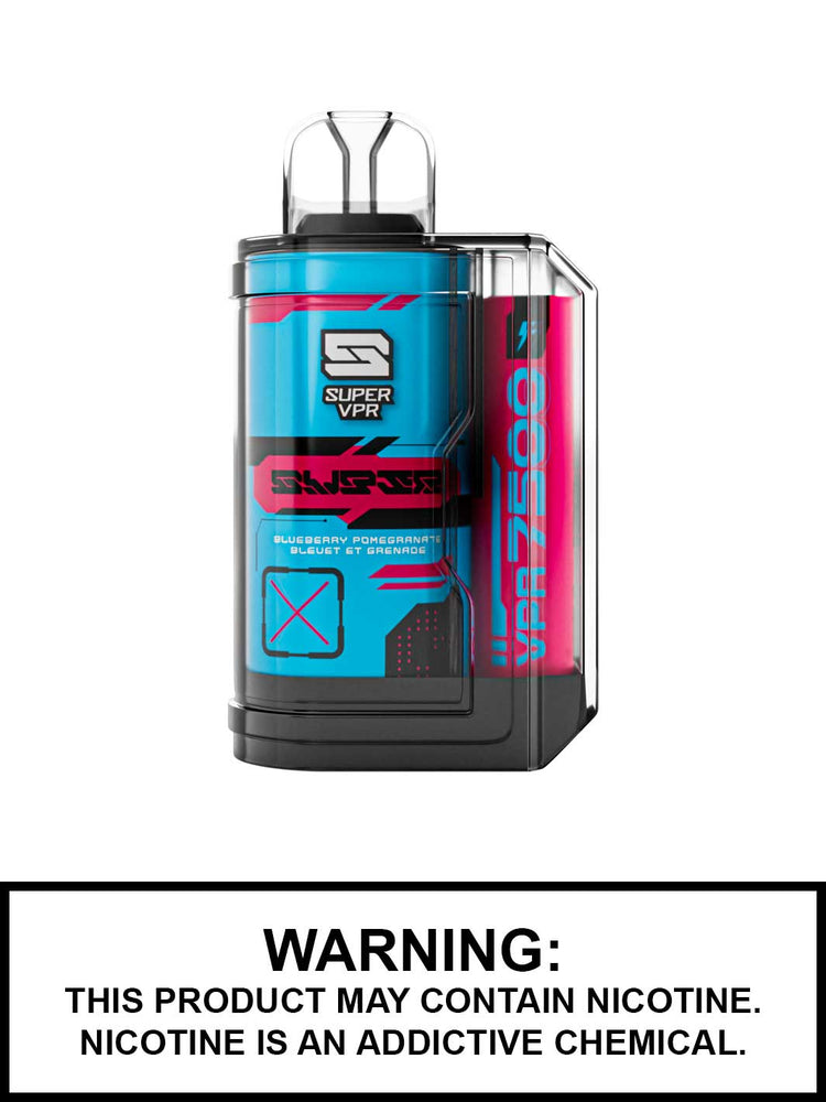 Blueberry Pomegranate Super VPR 7500 disposable vape, VPR 7500, Super VPR disposable vapes, Vape360 Canada