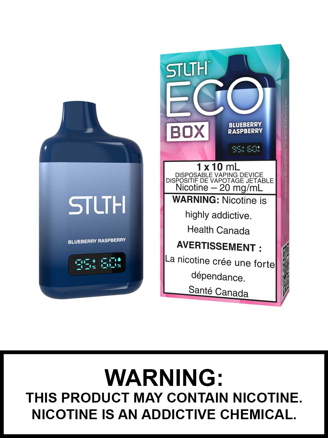 Blueberry Raspberry STLTH Eco Box Disposable Vape, STLTH Vape, Vape360 Canada