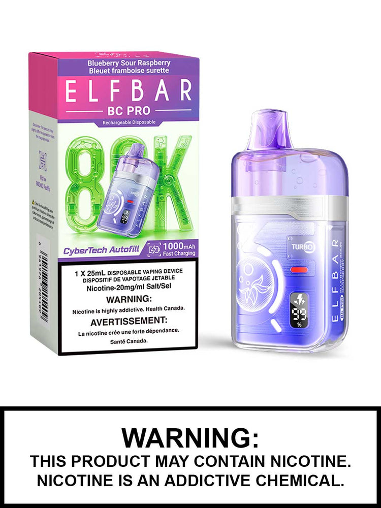Blueberry Sour Raspberry Elf Bar BC Pro 80K Disposable Vape, 80,000 Puff Disposable Vape