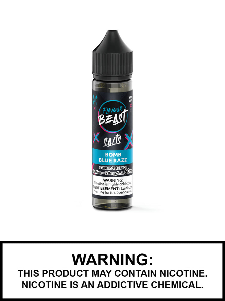 Bomb Blue Razz Flavour Beast Salt Nic, 60mL Vape Juice