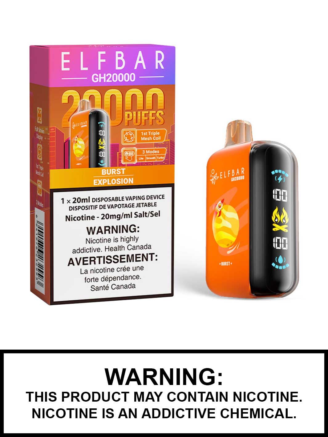 Burst Elf Bar GH20000, Elf Bar 20K, Vape360 Canada