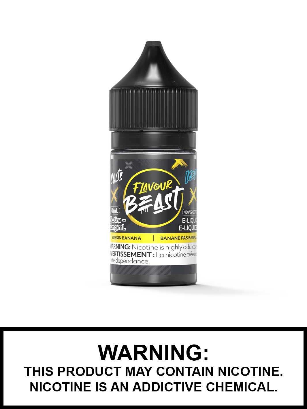 Bussin Banana Iced Flavour Beast Salts, Salt Nic Flavour Beast Flavours, Vape360 Canada