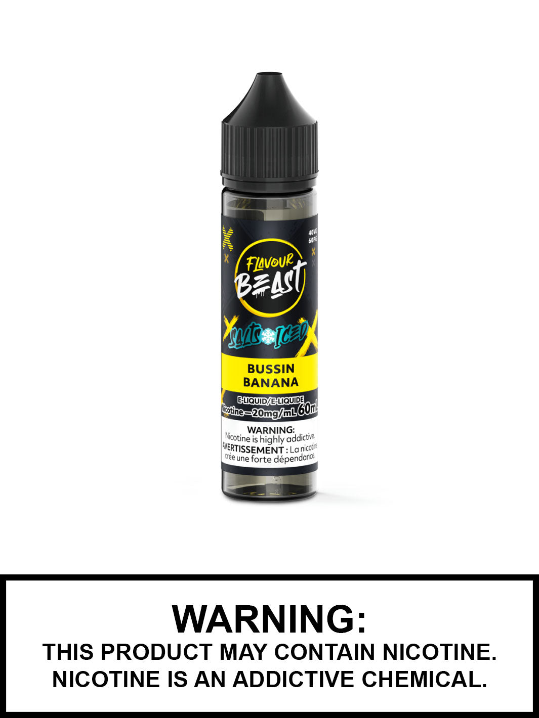 Bussin Banana Iced Flavour Beast Salt Nic, 60mL Vape Juice
