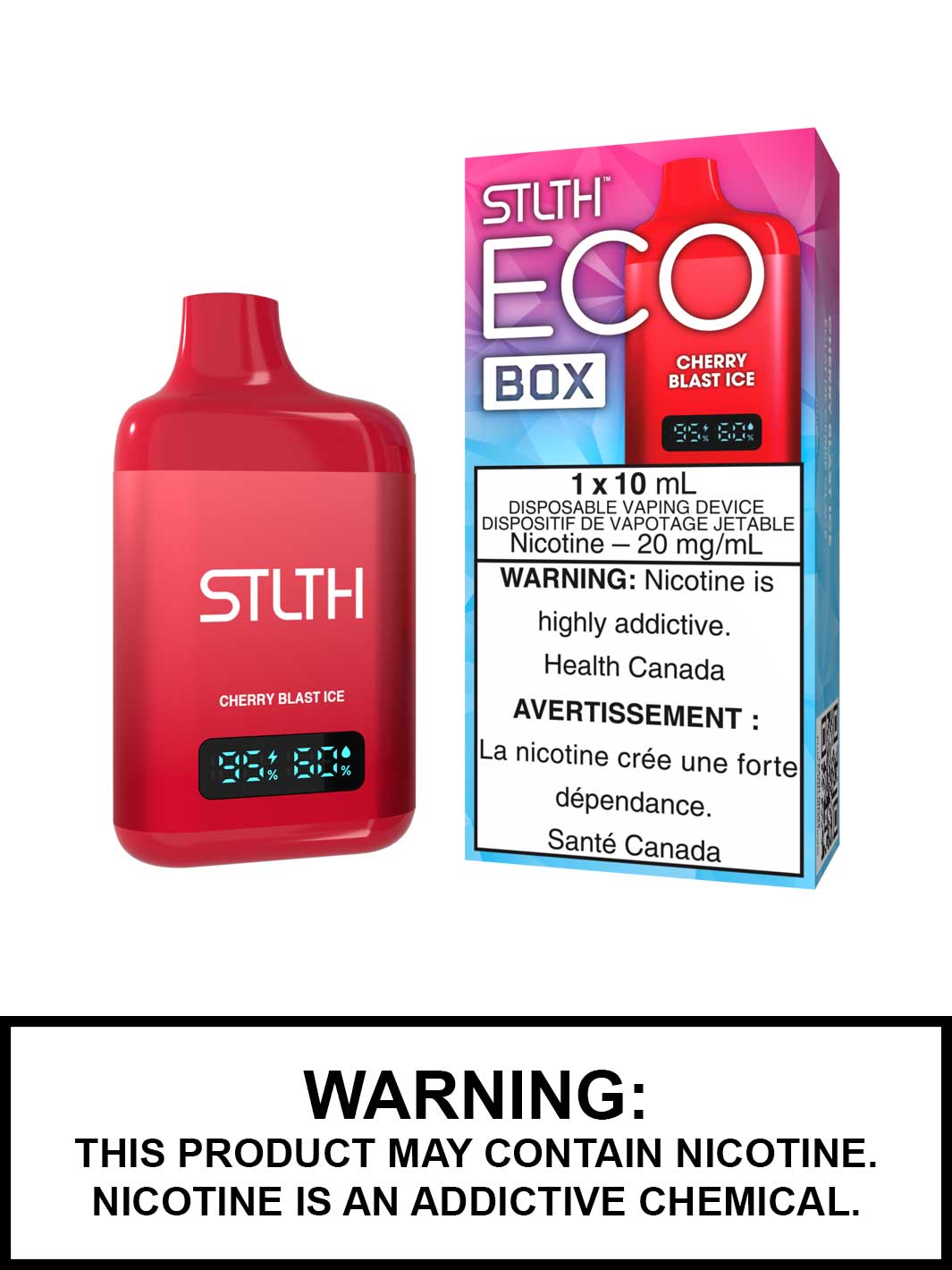 Cherry Blast Ice STLTH Eco Box Disposable Vape, STLTH Vape, Vape360 Canada
