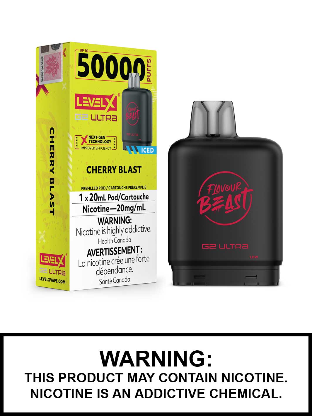 Cherry Blast Iced Level X G2 Ultra Pods, Level X Vape, Flavour Beast Flavours, Vape360 Canada
