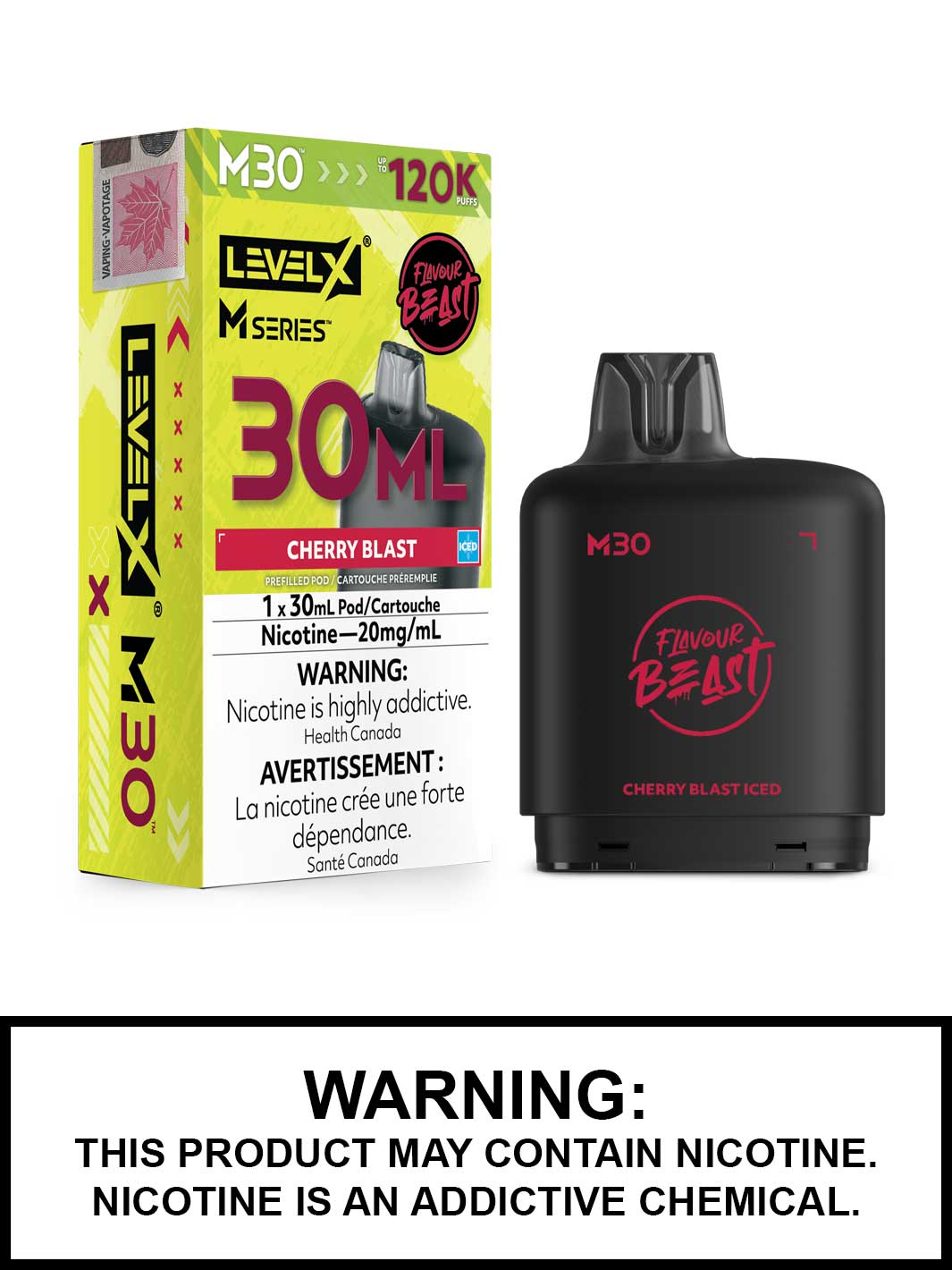 Cherry Blast Iced Level X M Series Pods, M30 Pod 120K Puffs