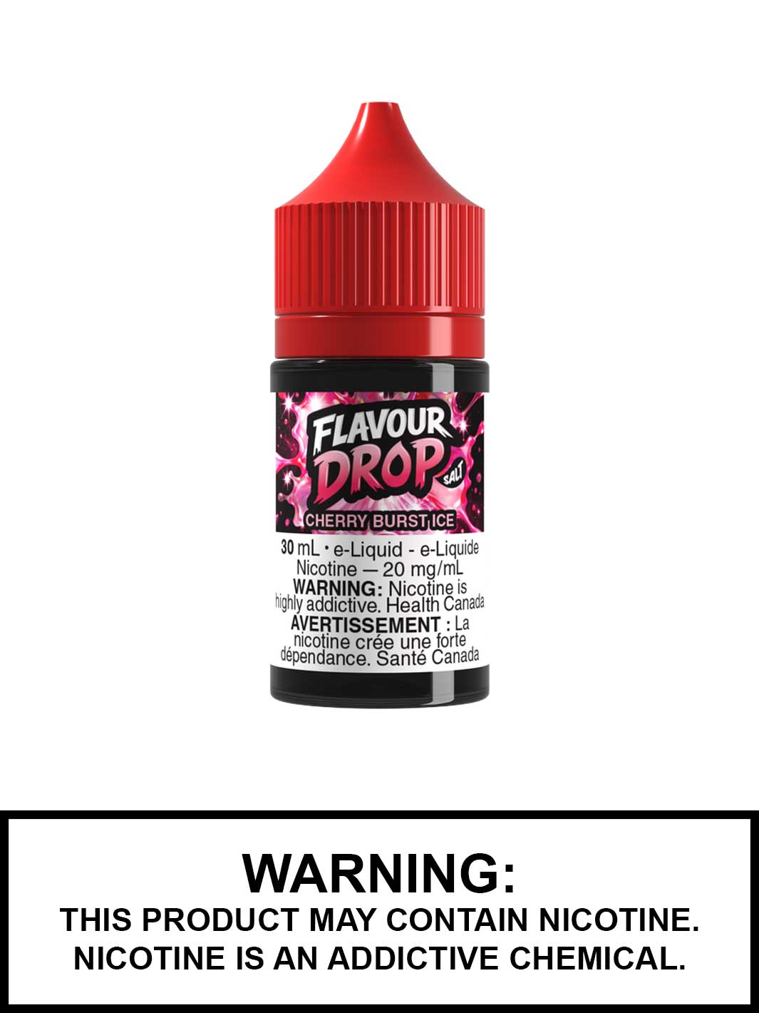Cherry Burst Ice Flavour Drop Salt Nic Vape Juice, 30mL Nic Salts
