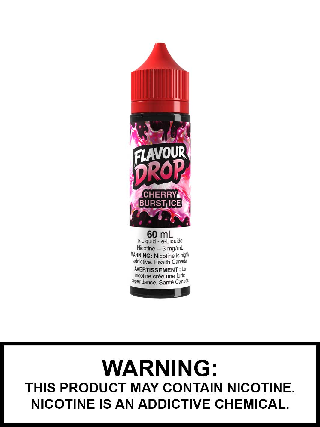 Cherry Burst Ice Flavour Drop Vape Juice, 60mL Freebase
