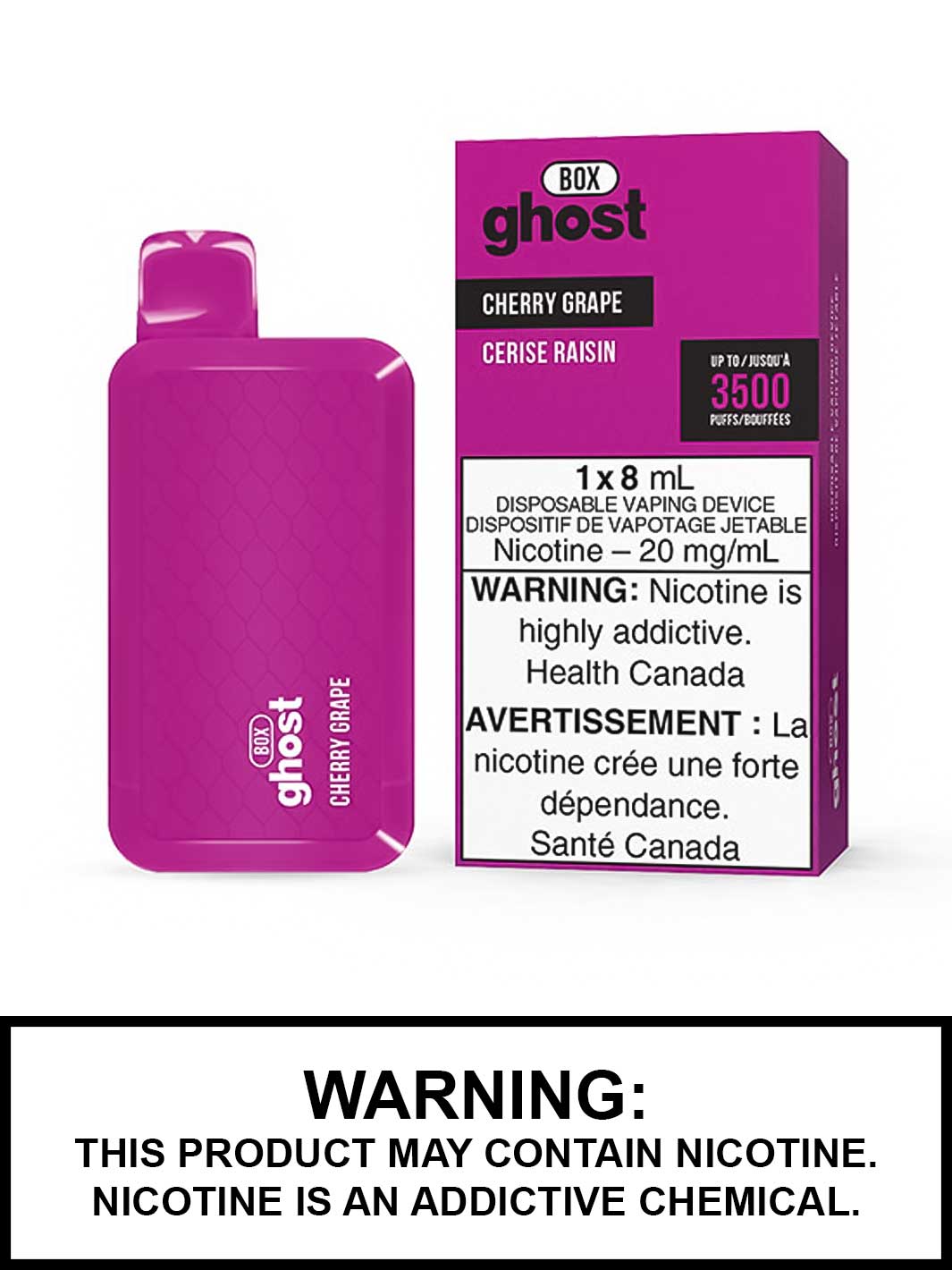 Cherry Grape Ghost Box Disposable Vape, Ghost Box Vape, Ghost Vape, Vape360 Canada