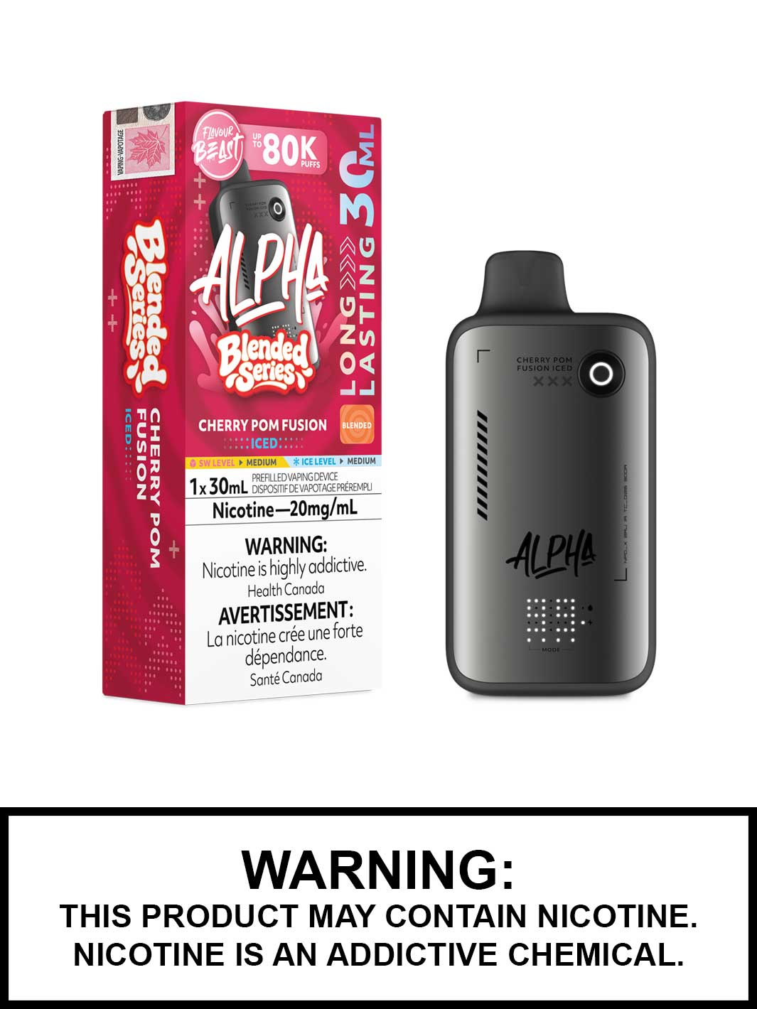 Cherry Pom Fusion Iced Flavour Beast Alpha 80K Disposable Vape