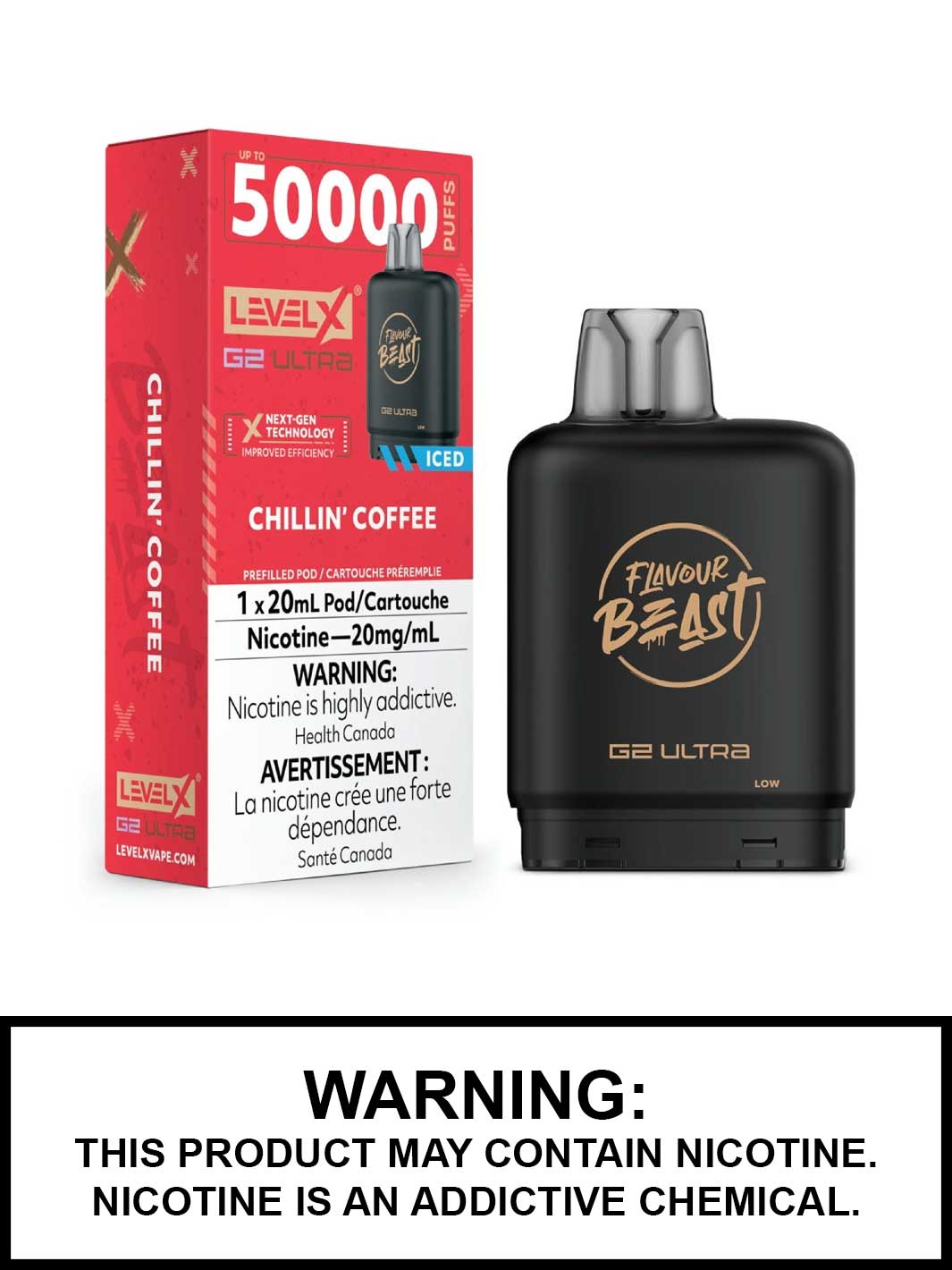 Chillin Coffee Iced Level X Ultra Pods by Flavour Beast, Level X Pods