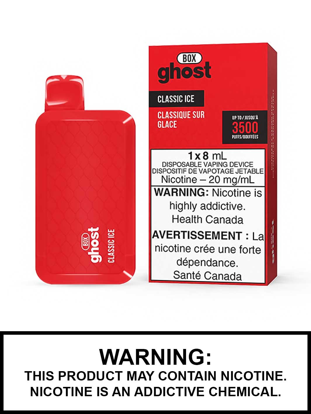 Classic Ice Ghost Box Disposable Vape, Ghost Box Vape, Ghost Vape, Vape360 Canada