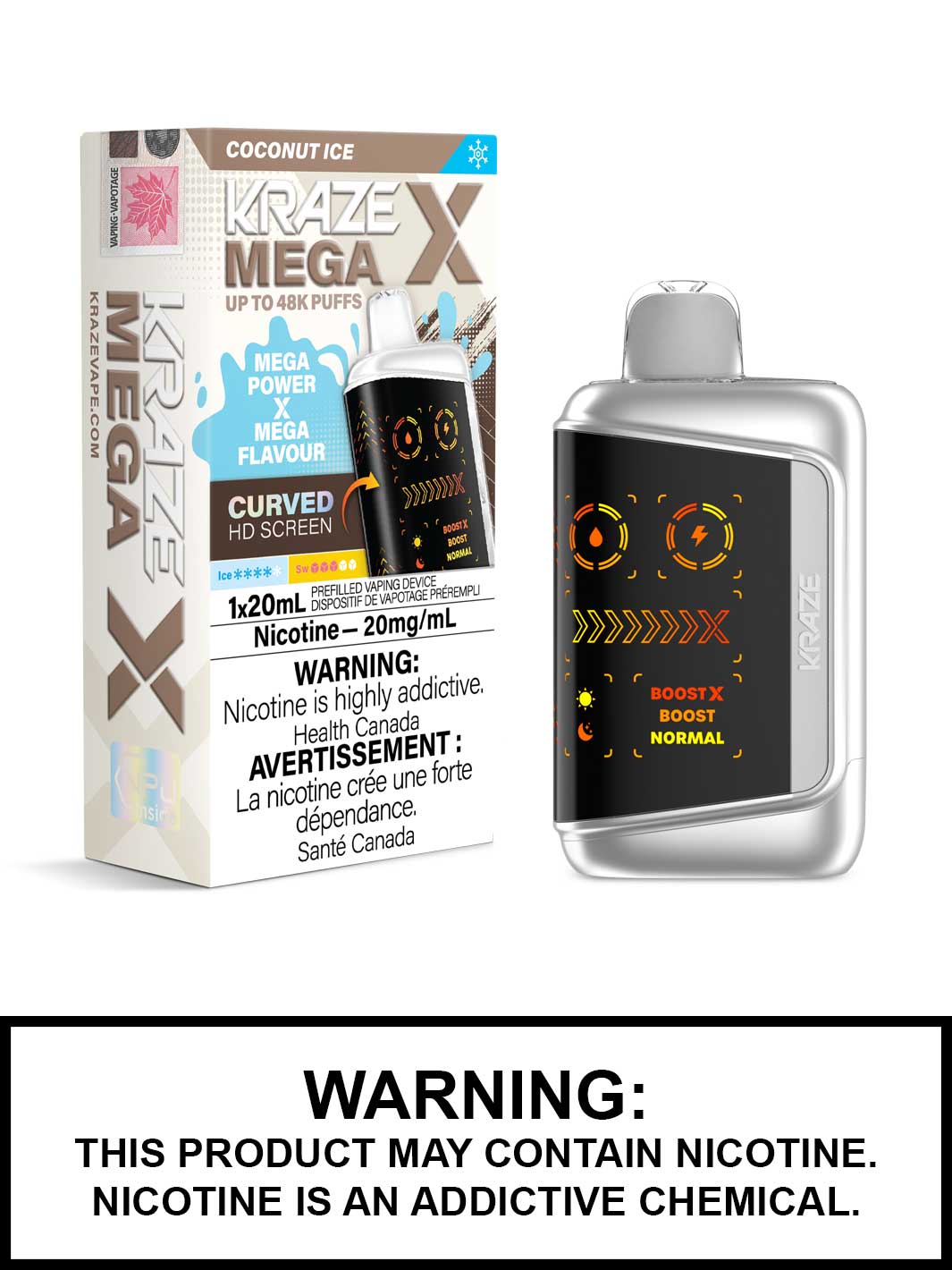 Coconut Ice Kraze Mega X 48K Disposable Vapes, Kraze 48K