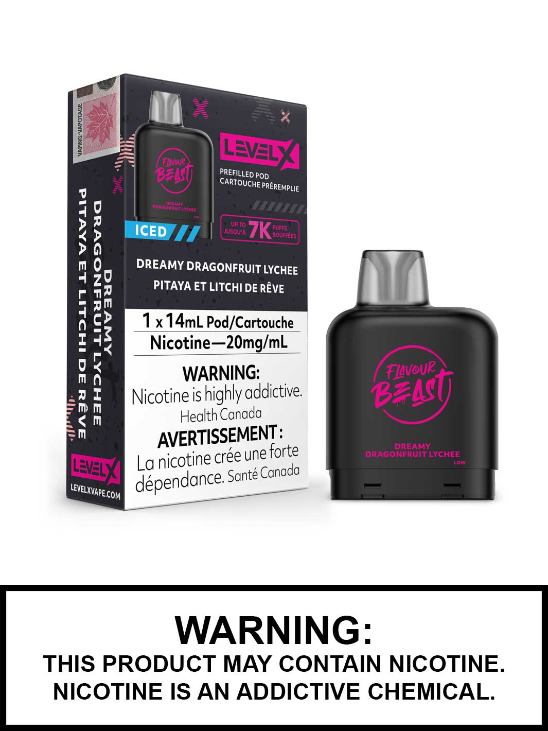 Dreamy Dragonfruit Lychee Iced Level X Flavour Beast Pods, Vape360 Canada