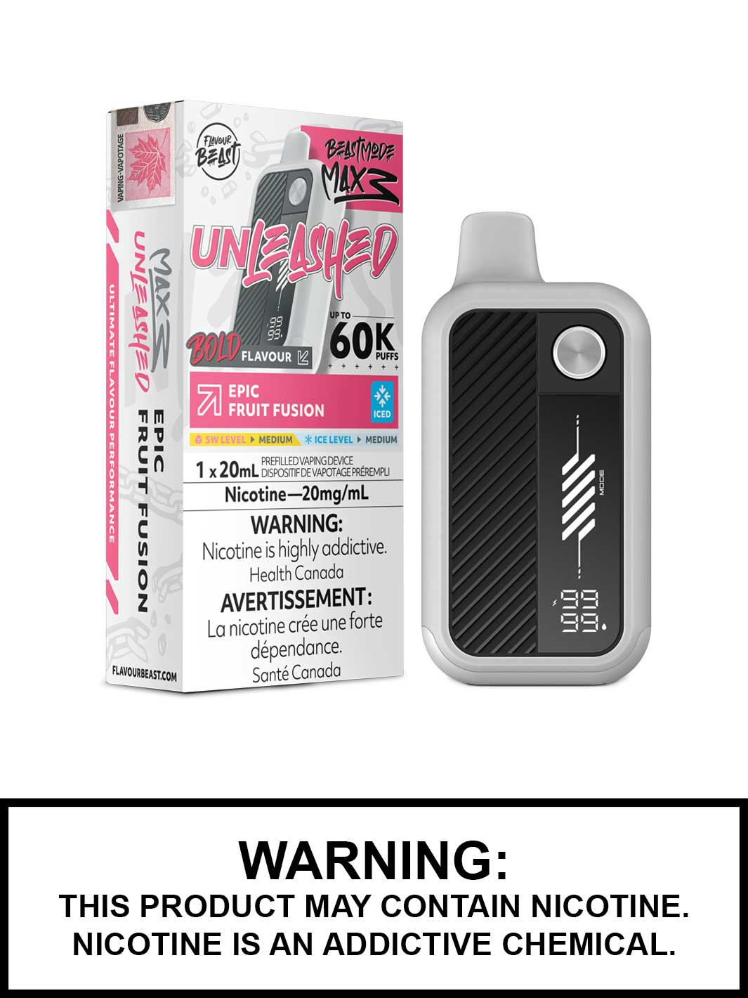 Epic Fruit Fusion Iced Flavour Beast Beast Mode Max 3 Disposable Vape, 60K Puffs