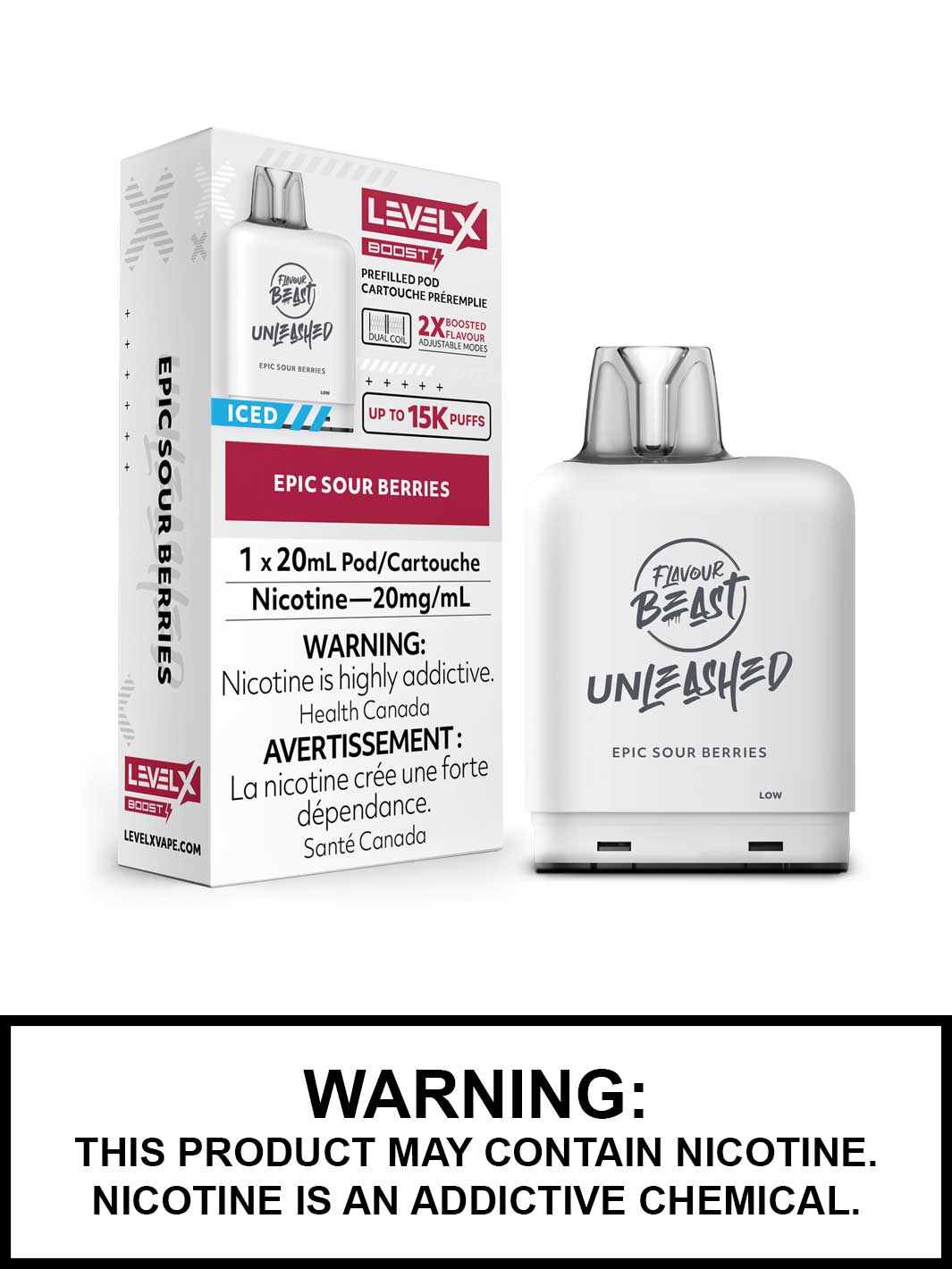Epic Sour Berries Level X Unleashed Boost Pods by Flavour Beast, Vape360 Canada