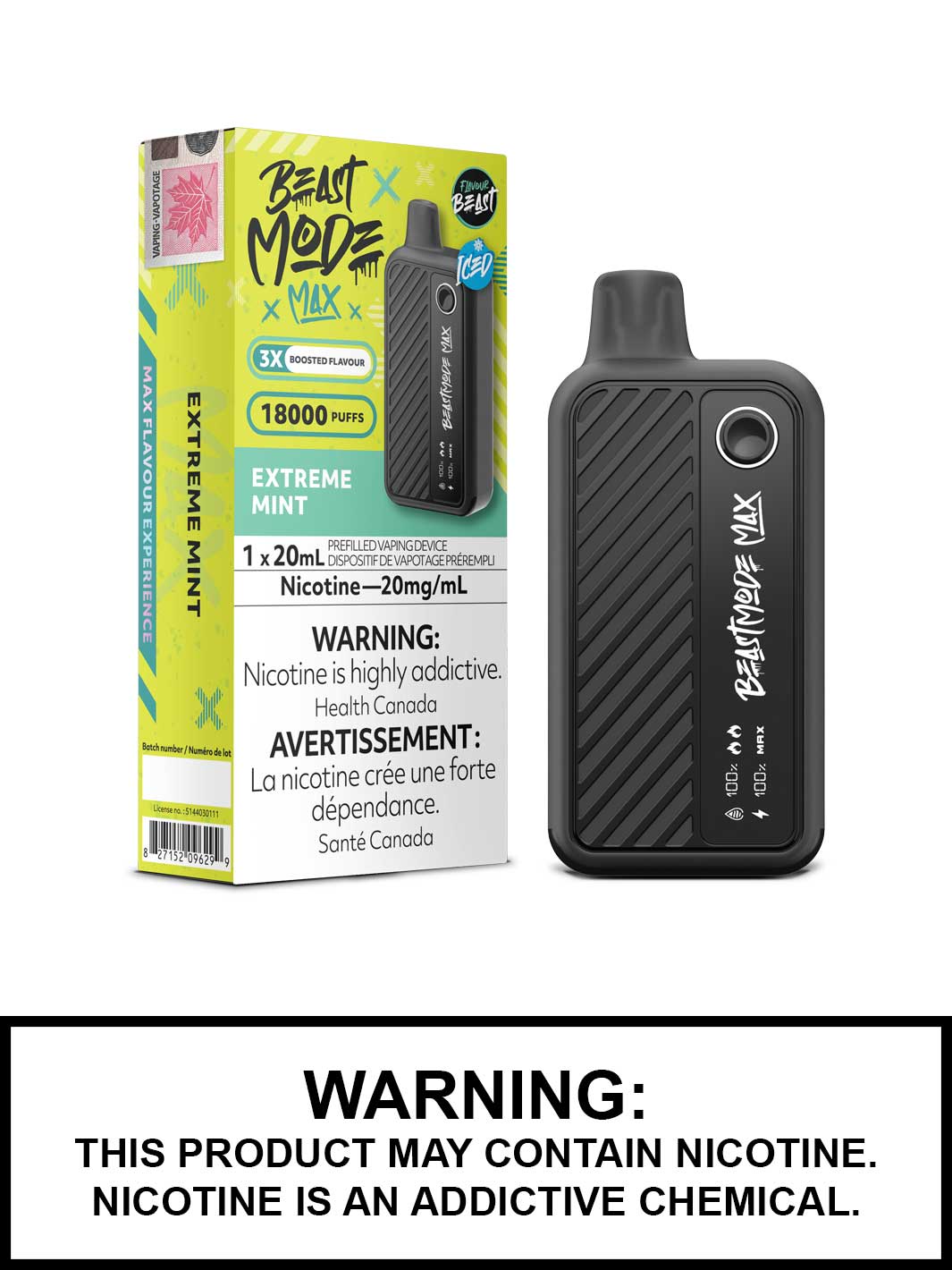 Extreme Mint Iced Flavour Beast Beast Mode Max Disposable Vape, Vape360 Canada