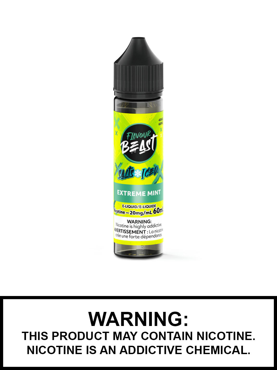 Extreme Mint Iced Flavour Beast Salt Nic, 60mL Vape Juice