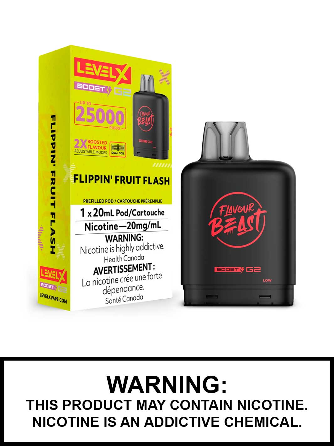 Flippin Fruit Flash Flavour Beast Level X Boost G2 Pods, Level X Vape, Vape360 Canada