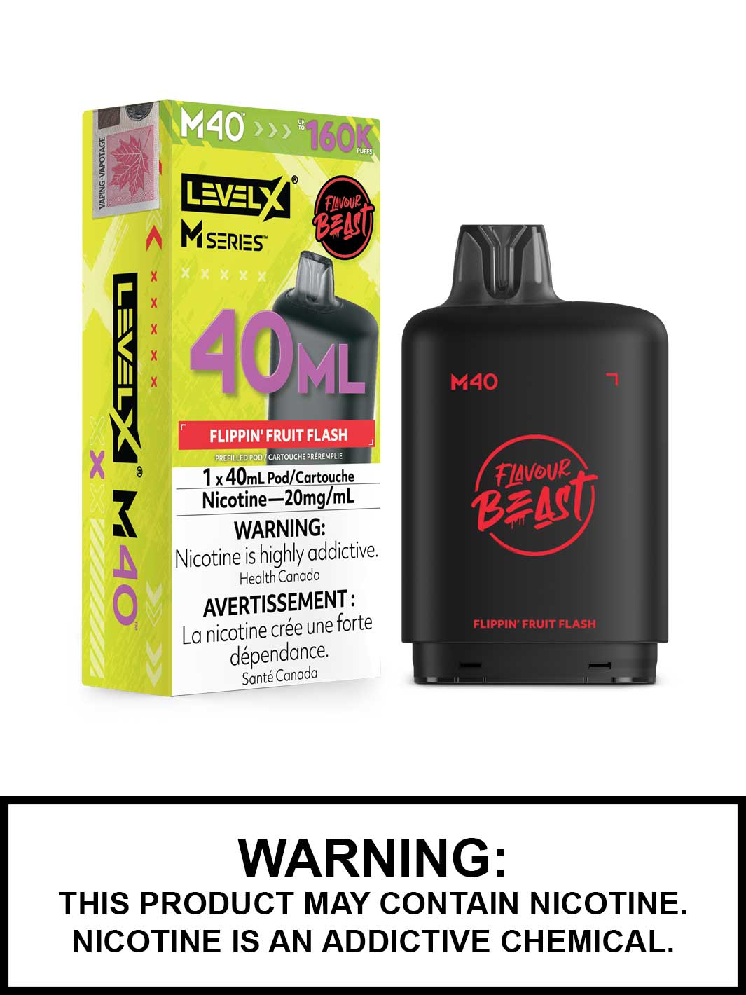 Flippin Fruit Flash Level X M Series Pods, M40 Pod 160K Puffs