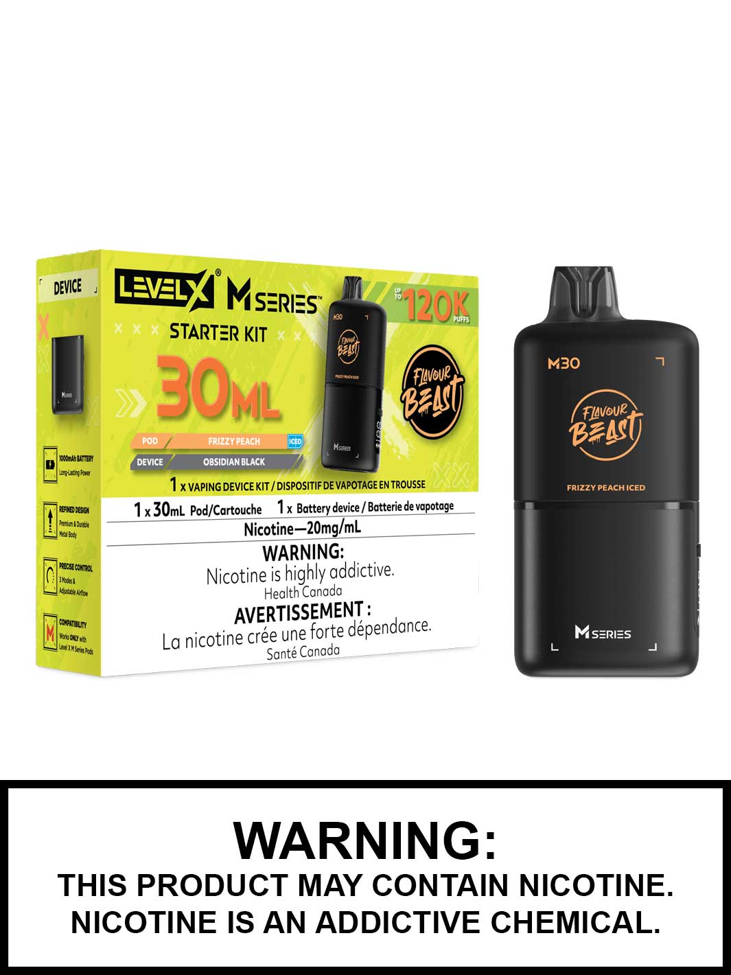 Frizzy Peach Iced Level X M Series Starter Kit, M30 120K Puffs