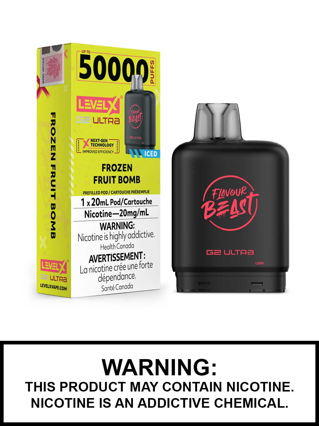 Frozen Fruit Bomb Iced Level X G2 Ultra Pods, Level X Vape, Flavour Beast Flavours, Vape360 Canada