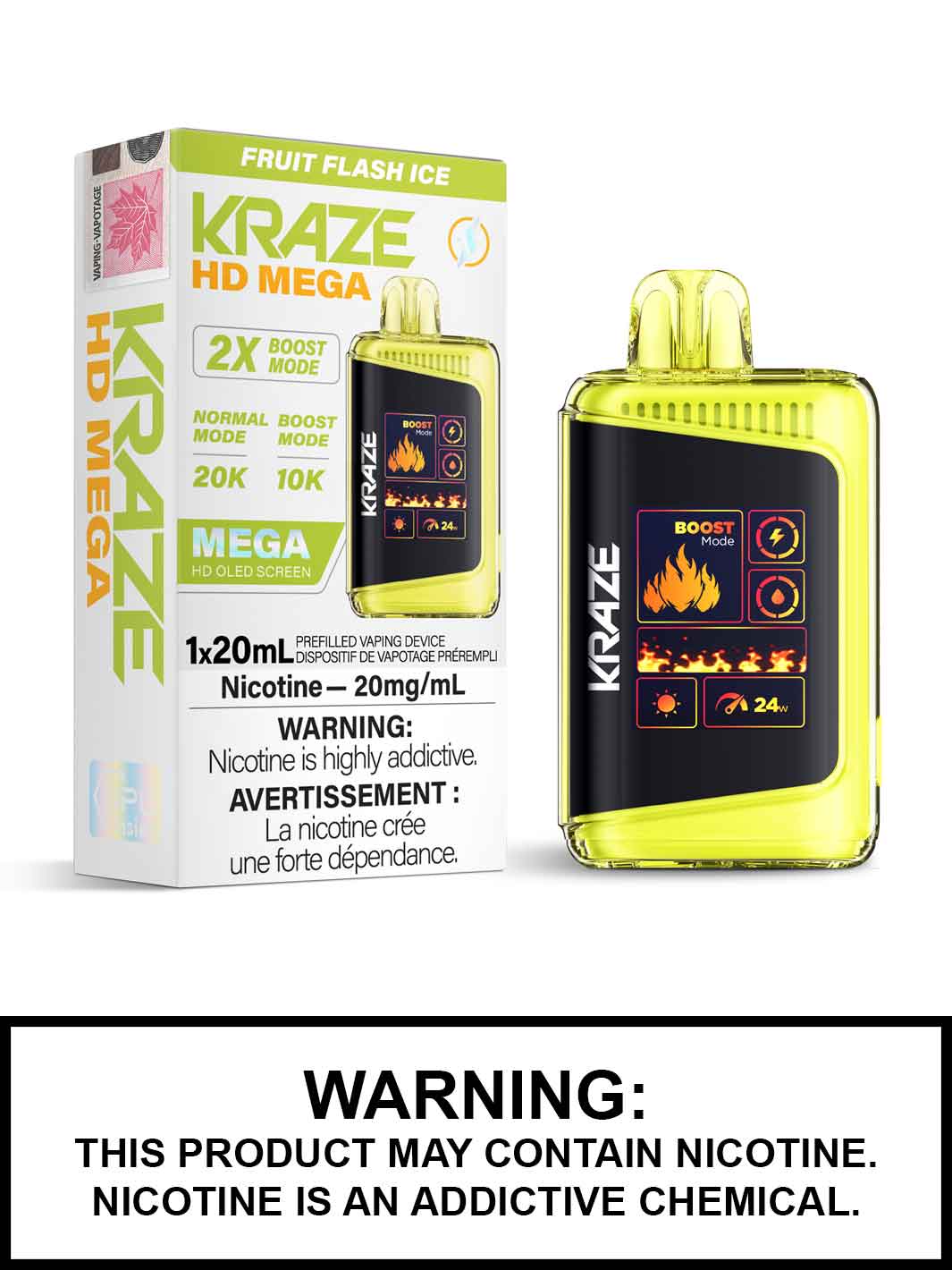 Fruit Flash Ice Kraze HD Mega Disposable Vape, Kraze Vape, Vape360 Canada