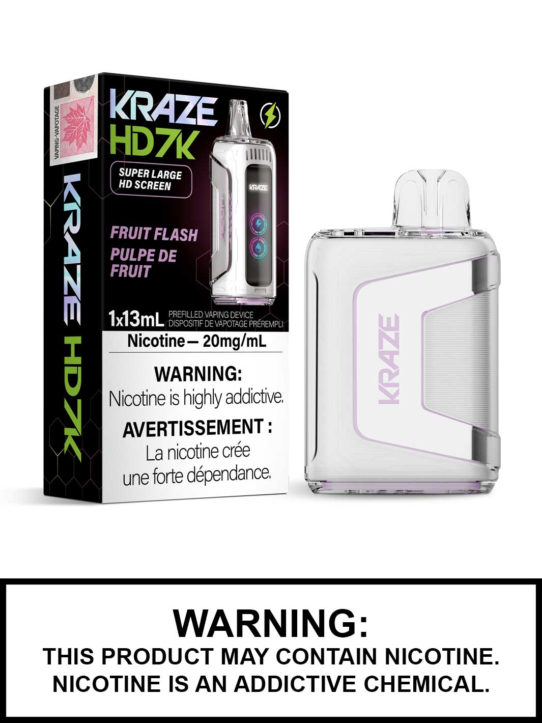 Fruit Flash Kraze HD7K Disposable Vape, Kraze Vape, 7000 Puffs, Vape360 Canada