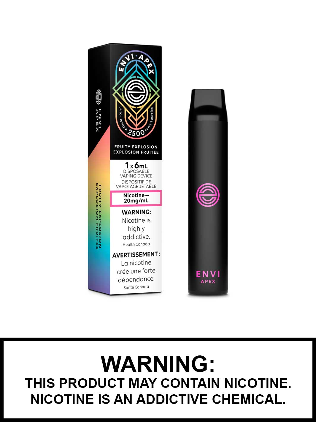 Fruity Explosion Envi Apex Disposable Vape, 2500 Puffs