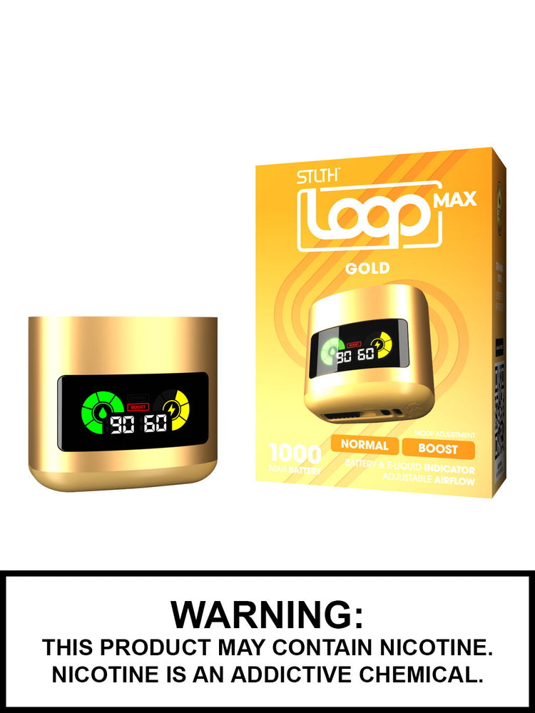Gold STLTH Loop Max Battery, 1000mAh STLTH Vape.