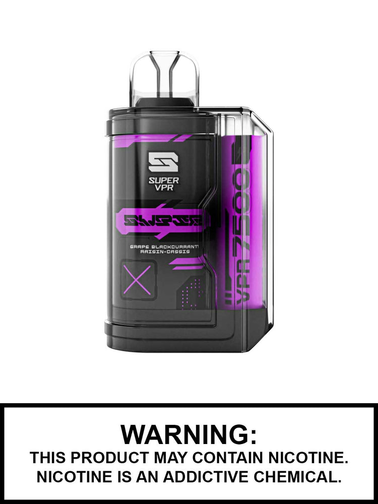 Grape Blackcurrant Super VPR 7500 disposable vape, VPR 7500, Super VPR disposable vapes, Vape360 Canada
