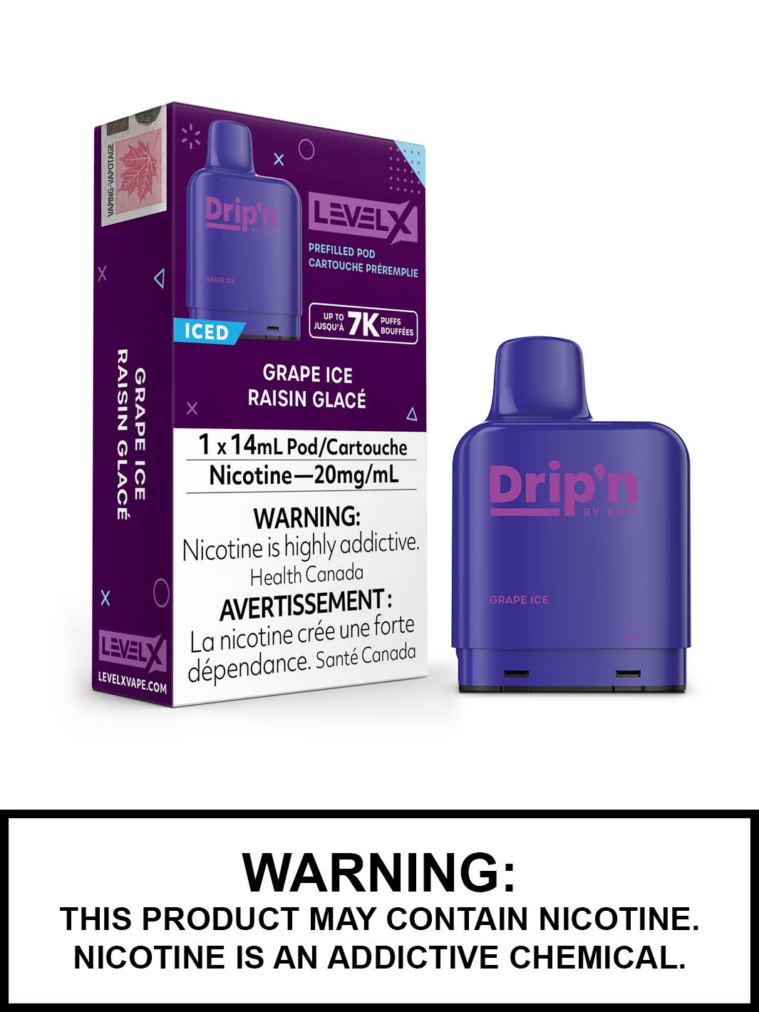 Grape Ice Drip'n Level X Pods, Drip'n Vape Pods, Vape360 Canada