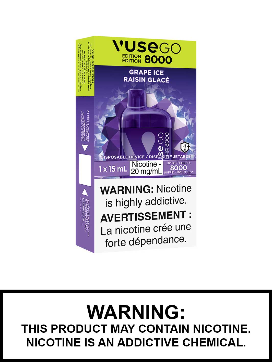 Grape Ice Vuse Go 8000 Disposable Vape, Vuse Vape Canada, Vape360